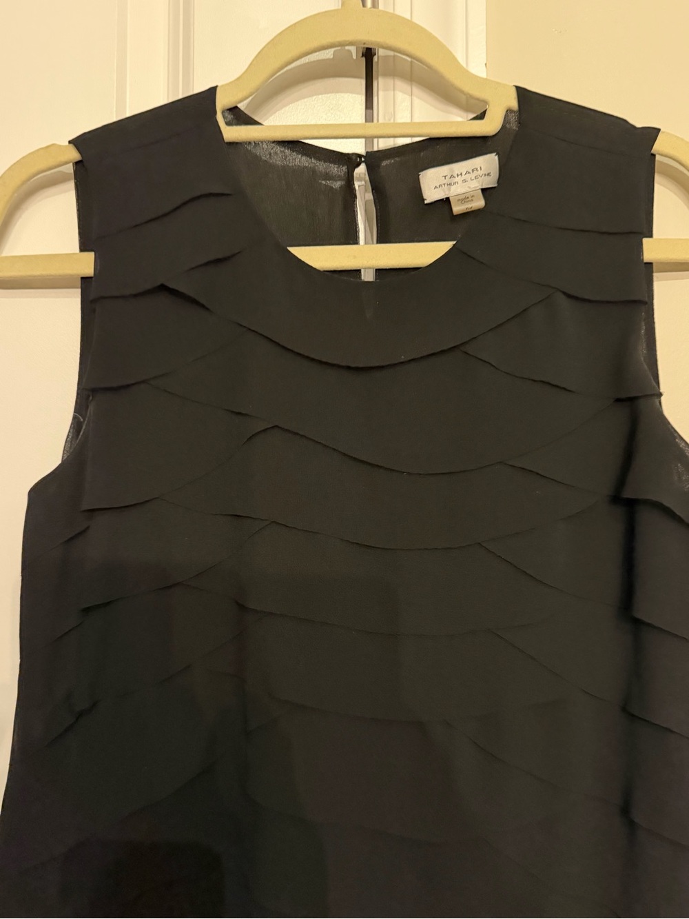 Tahari Black Layered Sleeveless Camisole